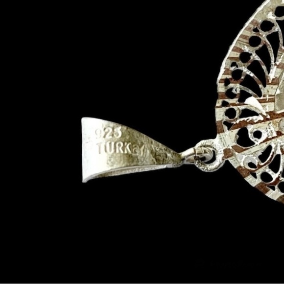 925 Sterling Silver Pendant Floral - Picture 4 of 7